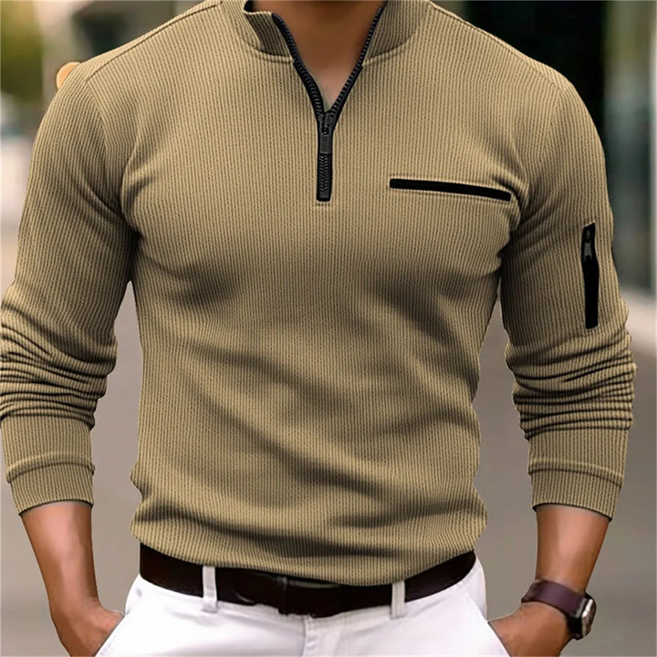 Alberto® Ribbed Quarter-Zip Sweater